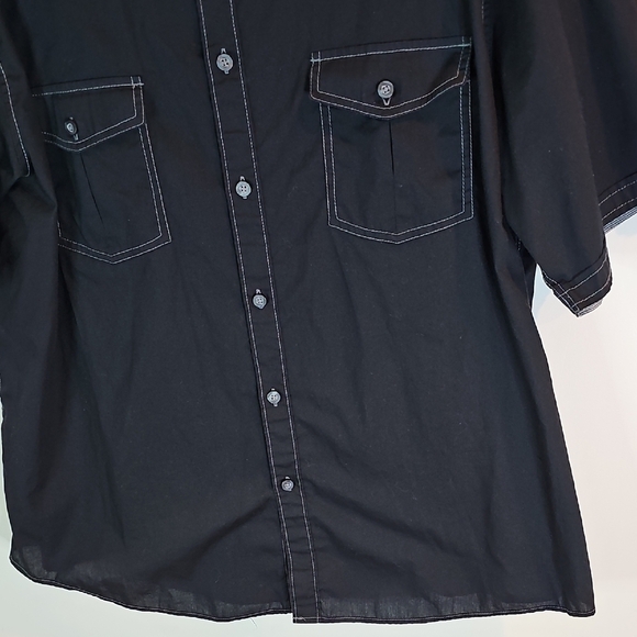 Michael Brandon Black Casual Button-Down Shirt - Picture 3 of 6